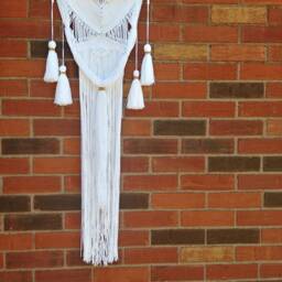 Macrame/Wall Hanging Fiber Art Above Bed Home Decor Office Nursery Bohemian Tapestry Natural Mini Macrame - thumbnail 2
