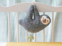 Sloth Musical Toy With Your Choice Of Melody, Handmade Baby Gift, Birth Baptism Cotton Plush Stuffed Toy, Personalized - thumbnail 1