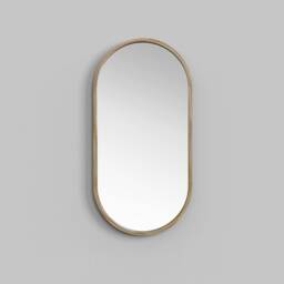 Handmade Bamboo Oval Wall Mirror Boho Minimalist Decor - thumbnail 3