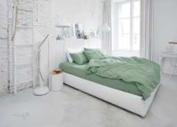 Matcha Green Linen Duvet Cover Set - 3 Piece Queen King Bedding Natural Midweight Bed Breathable With Pillowcases - thumbnail 1
