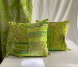 "Designers Guild ""Foglia"" ""Savoie"" Lime Green Quilted Cushion, From Jane Hall Design, - 22""x22"