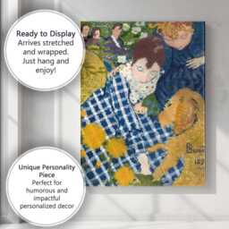Colourful Woman With Golden Dog Expressionist Portrait Canvas Wall Art Print Decor Picture Ready To Hang - thumbnail 3