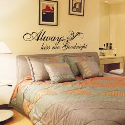 Always Kiss Me Goodnight, Bedroom Wall Decal, Master Art, Graphic, Inspirational Decal - 125 - thumbnail 2