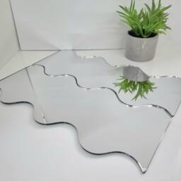 Wavey Acrylic Mirror Wall Art Engraved Options - thumbnail 2