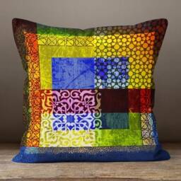 Abstract Art Cushion Cover/Sofa Yellow Blue Red Color Pillow Cover/Housewarming Gift Cushions/Bedroom Home Decoration - thumbnail 2