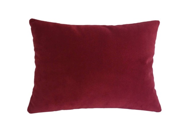 Red Velvet Suede Decorative Throw Pillow Cover/Case Cushion 12x16 - image 1