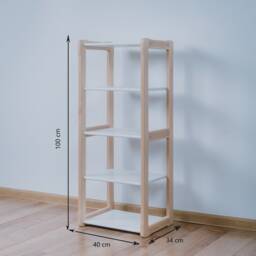 White Montessori Maxi Toy Shelf Birch Plywood Nursery Bookshelf - thumbnail 2