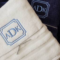 Monogrammed Bath Towel Framed Initial Hand Towel Gifts - thumbnail 3