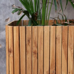 Handmade Reclaimed Teak Wood Planter - Rustic Wooden Box For Garden, Balcony & Home Decor - thumbnail 4
