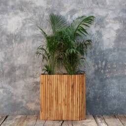 Handmade Reclaimed Teak Wood Planter - Rustic Wooden Box For Garden, Balcony & Home Decor - thumbnail 3