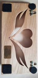 Wooden Key Holder Solid Oak Handmade With Heart Cut Out Detail Wall Mounting - thumbnail 2