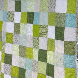 Patchwork Cotton Quilt Spring Green Scrappy Blanket - 81 X 81 - thumbnail 4