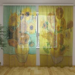 Curtain Panels Sheer Curtains Vincent Van Gogh Sunflowers Net - thumbnail 2