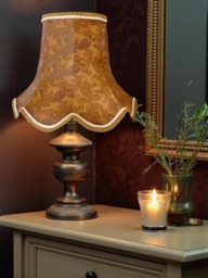 Traditional Bronze Blue Paisley Fabric Lampshade Handmade in The UK For Table & Floor Standard Lamp Shades, Ceiling Lights, Wall Lights - thumbnail 1