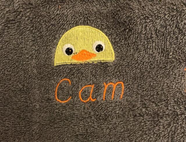 Duck Head Towel - Personalised Face Cloth/Hand Bath = Embroidered - image 1