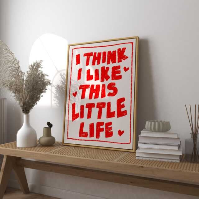 I Think Like This Little Life Art Print, Retro Trendy Wall Decor - image 1