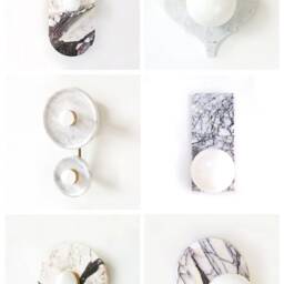 Oval Calacatta Viola Marble & Brass Mid Century Sconce Light Modern Wall Fixture Lamp Vanity Lighting Entry - thumbnail 4