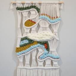 Macraweave Woven Macrame Wall Hanging Tapestry/Colorful Weaving Art Fiber Large Decor - thumbnail 2