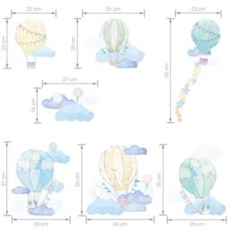 Balloons Wall Decal/Kids Decor Nursery Decals Hot Air Balloon Mint Vinyl Decal - thumbnail 2