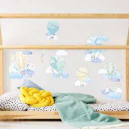 Balloons Wall Decal/Kids Decor Nursery Decals Hot Air Balloon Mint Vinyl Decal - thumbnail 1