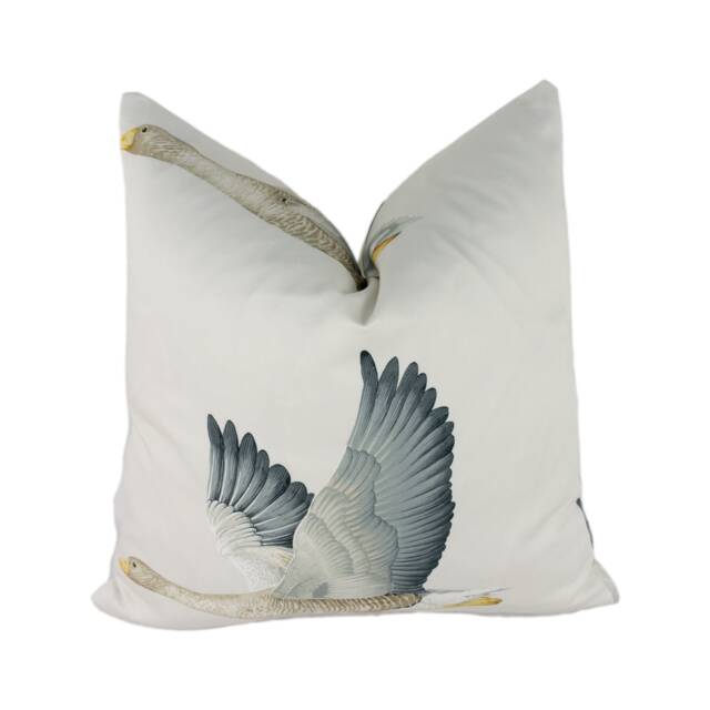 Sanderson - Elysian Geese Silver/Chalk Stunning Designer Cushion Cover Home Decor Throw Pillow - image 1