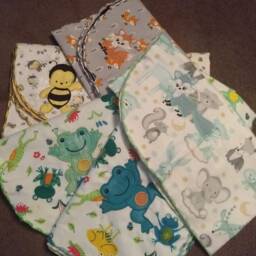 Embroidered Baby Blanket - Soft Flannel Fleece, Wave Stitch Edges - thumbnail 3
