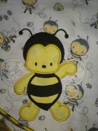 Embroidered Baby Blanket - Soft Flannel Fleece, Wave Stitch Edges - thumbnail 1