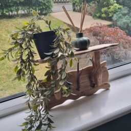 Handmade Real Deer Antler & Oak Rustic Keyholder/Dog Lead Hangerwith Shelf . Wall Mounted Accessories Not Included - thumbnail 3