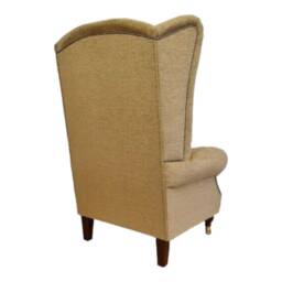 Queen Anne Wingback Fireside Chair Extra Tall, Golden Brown Basketweave - thumbnail 3