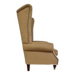 Queen Anne Wingback Fireside Chair Extra Tall, Golden Brown Basketweave - thumbnail 2