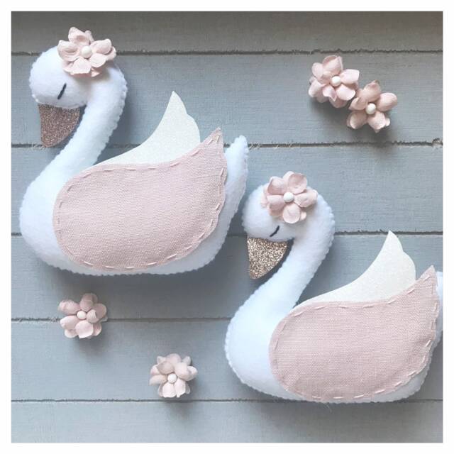Hanging Ornament. Swan. Pink Girl Princess Theme. Kids Present Gift Tag. Baby Shower Favour. Hen Party. Magical Fairy Nursery. Wedding Favor - image 1