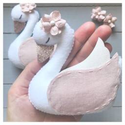 Hanging Ornament. Swan. Pink Girl Princess Theme. Kids Present Gift Tag. Baby Shower Favour. Hen Party. Magical Fairy Nursery. Wedding Favor - thumbnail 2