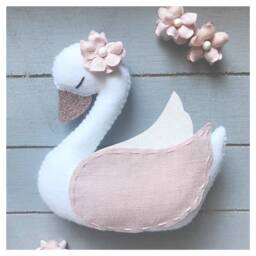 Hanging Ornament. Swan. Pink Girl Princess Theme. Kids Present Gift Tag. Baby Shower Favour. Hen Party. Magical Fairy Nursery. Wedding Favor - thumbnail 3