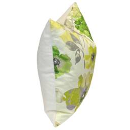 Watercolor Floral Pillow Cover Green Purple Botanical Print, Duralee Fabric - thumbnail 3