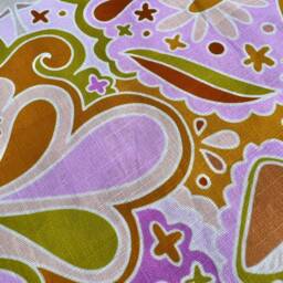 Retro 60S Floral Pillow Cover, Pink & Orange Accent - 18x18 In - thumbnail 3