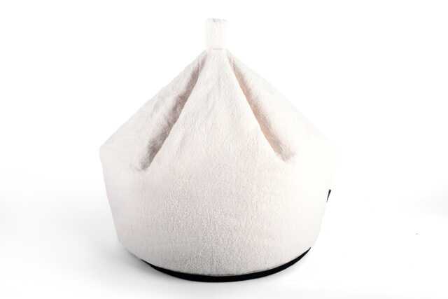 Cream Teddy Boucle Bean Bag Chair Cosy Plush Seat - 60cm - image 1