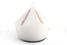 Cream Teddy Boucle Bean Bag Chair Cosy Plush Seat - 60cm - thumbnail 1