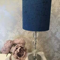 Handmade Lampshade in A Beautiful Teal Blue Colour Velvet Fabric, Various Sizes Available, Ceiling Or Table/Floor Lamp Options - thumbnail 2