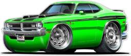 Classic Car 1970-72 Dodge Demon Wall Decal, Automobile Murals, Vintage Decals, 70S Decals - thumbnail 1