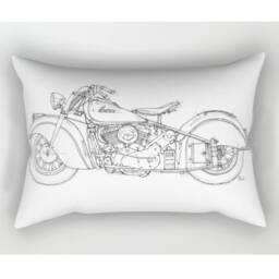 Personalized Motorcycle Sketch Pillow Cover, Faux Down Insert - thumbnail 4