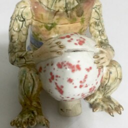 Dino Bank Dinosaur Sculpture Piggy Dragon Ceramic Garden Porcelain Vessel Clay Art - thumbnail 4