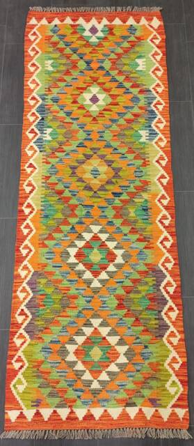 Runner Rug Classic, Handmade Artisan Afghan Turkish Persian Qashqai Navajo Bohemian Wool Flatweave Multicolour Kilim 209x73 cm - image 1