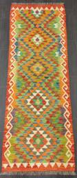 Runner Rug Classic, Handmade Artisan Afghan Turkish Persian Qashqai Navajo Bohemian Wool Flatweave Multicolour Kilim 209x73 cm - thumbnail 1