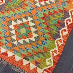Runner Rug Classic, Handmade Artisan Afghan Turkish Persian Qashqai Navajo Bohemian Wool Flatweave Multicolour Kilim 209x73 cm - thumbnail 2