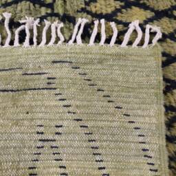 Handmade Green & Black Boujaad Wool Rug, Authentic Moroccan Berber Carpet - thumbnail 4