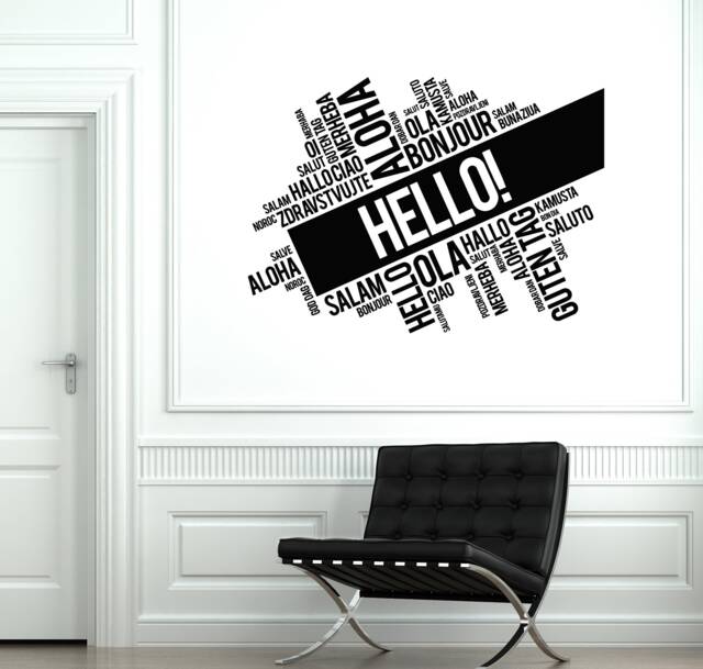 Hello Words Vinyl Wall Decal Different Language Home Room Welcoming Decor For Entryway Classroom Office Stickers Mural - #2788Di - image 1