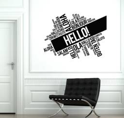 Hello Words Vinyl Wall Decal Different Language Home Room Welcoming Decor For Entryway Classroom Office Stickers Mural - #2788Di - thumbnail 1