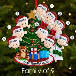 Personalised Family Christmas Xmas Tree Decoration Ornament - With Peeking - thumbnail 4