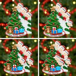 Personalised Family Christmas Xmas Tree Decoration Ornament - With Peeking - thumbnail 1