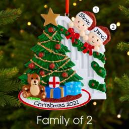 Personalised Family Christmas Xmas Tree Decoration Ornament - With Peeking - thumbnail 2